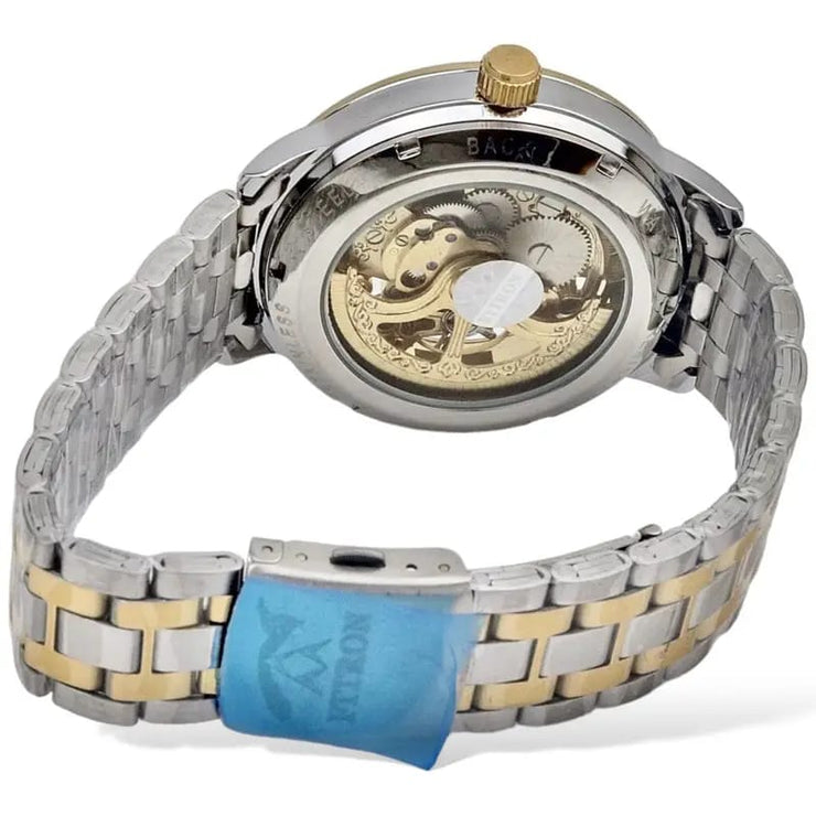 Full Skeleton Automatic Watch Two tone chain With Golden White ( N Design) image 1