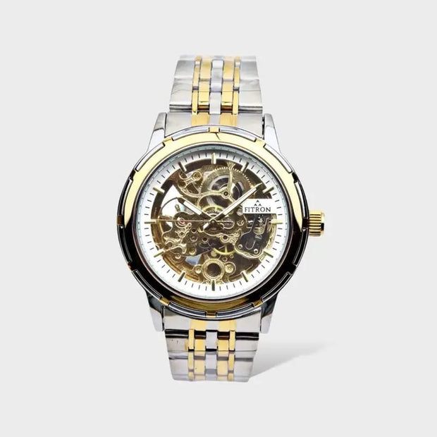 Full Skeleton Automatic Watch Two tone chain With Golden White ( N Design) image 6