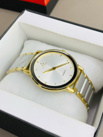 Fitron Classic Two tone chain with White dial image 0