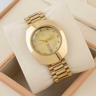 Fitron original  Diaster Watch white diamond with golden chain image 0