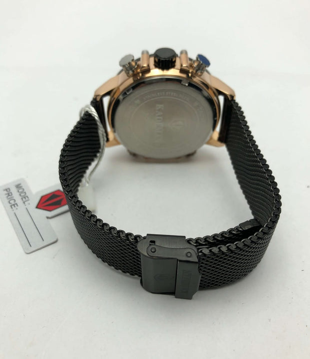Kademan Original Watch with Dual time and shepard Chain Black image 4