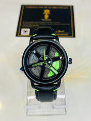 Original allroy rim Watch Black belt with Yellow dial image 2