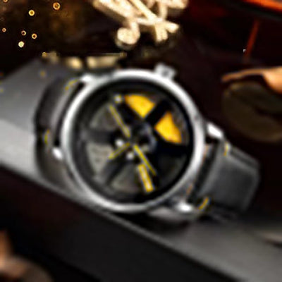 Original allroy rim Watch Black belt with Yellow dial image 0