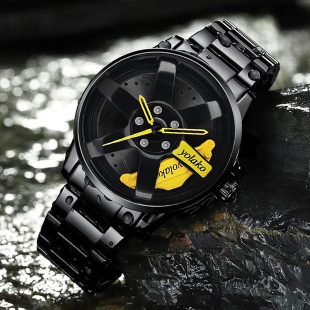 Original allroy rim Watch Black Chain with Yellow dial image 0