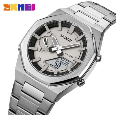 Original SKM World Time Watch Silver image 5
