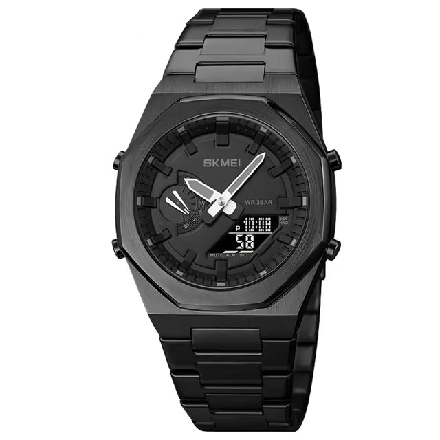 Original SKM World Time Watch Black with Black Dial